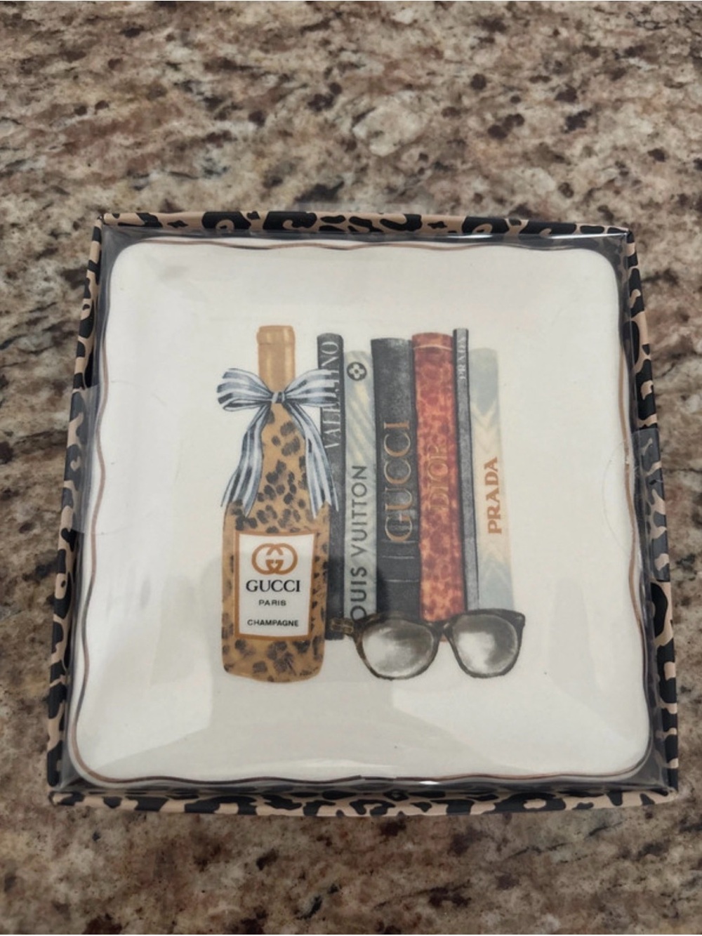 Decorative Catchall Trinket Tray – Leopard Fashion Design